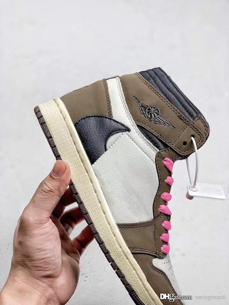 2019 Hot Authentic 1 High Retro Travis Scott OG TS SP 3M Cactus Jack Dark Mocha Men Women Basketball Shoes Sneakers CD4487-100 With Box