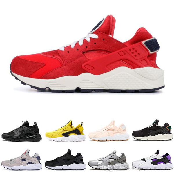 Huaraches running shoes for men women VARSITY JACKET PURPLE PUNCH triple black white pink red mens trainer breathable sports sneakers