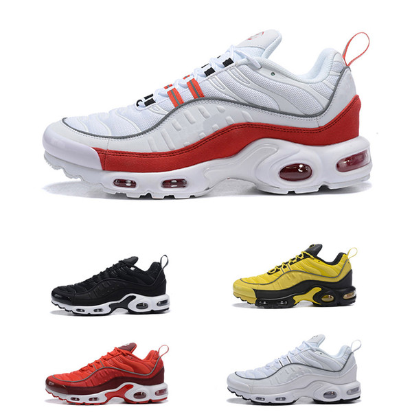 2019 Fashion Outdoor Shoes 98 Plus TN Mens Sneakers Designer Trainers Sports Shoes Black Yellow Red White Cheap Shoe Size 40-46