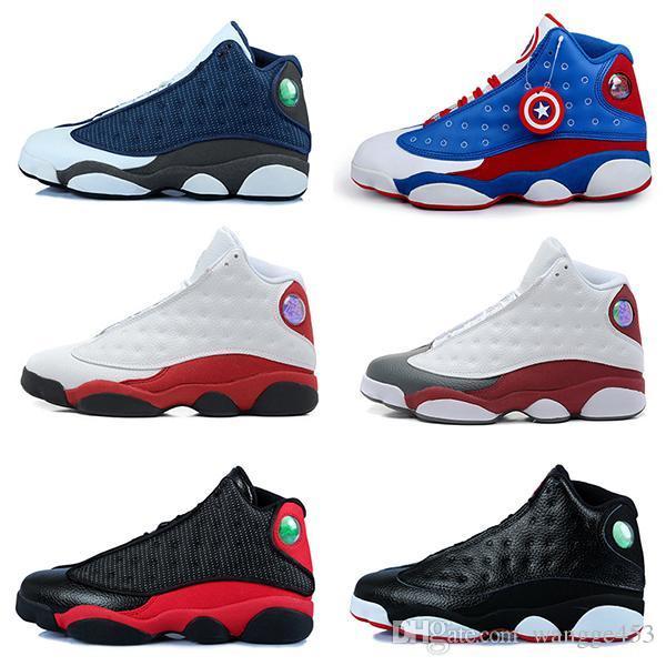 Cheap New Top Quality 13 13s Men Women Basketball Shoes Bred Black Brown Blue White hologram flints Grey Red Sports Sneakers Size5.5-13