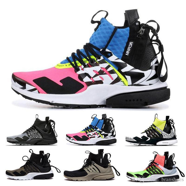 Hot sale cheap fashion men shoes Acronym high Prestos for mens trainer Mid chaussures White Black Hot Lava man sport sneakers