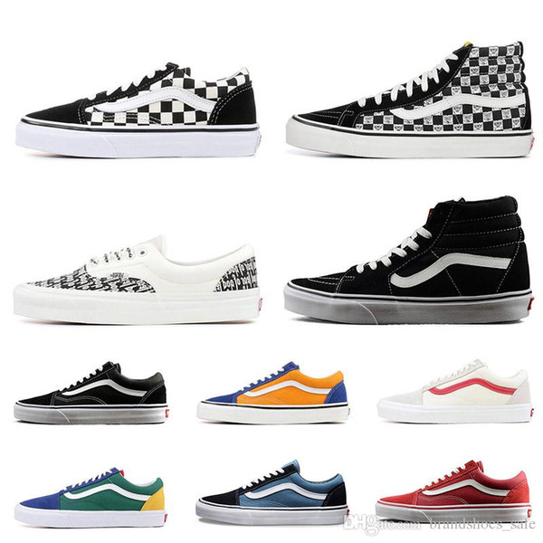 Wholesale IVans old skool sk8 fear of god hi men women canvas sneakers black white YACHT CLUB MARSHMALLOW fashion skate shoes