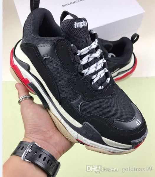 Hot! 2019 Luxury Designers Sports Casual Shoe Triple S Designer Low Old Dad Sneaker Combination Soles Boots Mens Womens Shoes Top Quality