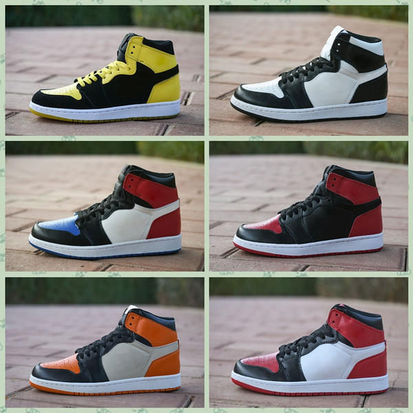 J001HA 2018 New 1 High OG Bred Toe Banned Game Royal outdoor Shoes Men 1s Top 3 Shattered Backboard Shadow Sneakers High Quality36-46