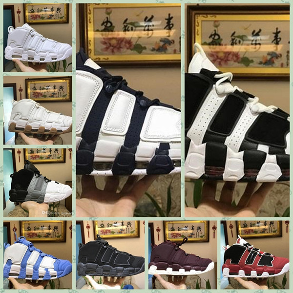 NAMU1A 2019 New 96 QS Olympic Varsity Maroon more Mens outdoor Shoes 3M Scottie Pippen AirsUptempo Chicago Trainers Sports Sneakers 36-46