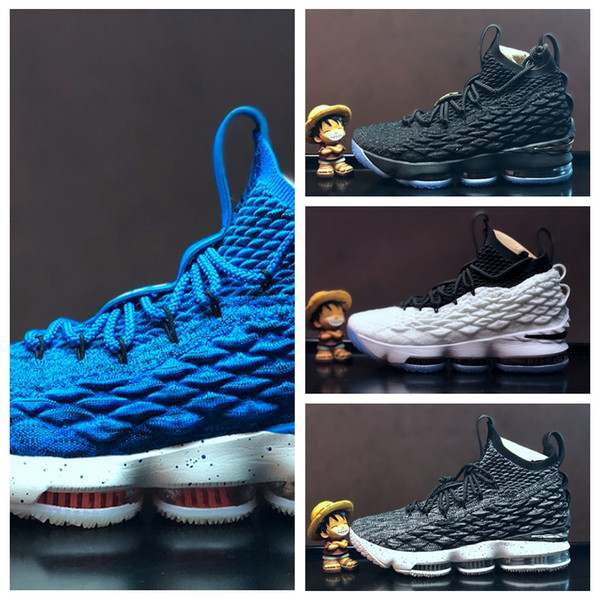 L015HA 2018 Lebron 15 LBJ15 Nuevos hombres de la llegada XV le 15 IGUALDAD Zapatillas de baloncesto blancas negras EP Entrenamiento deportiv