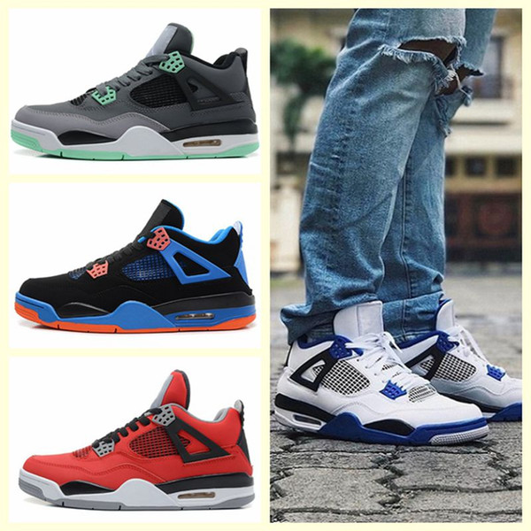 J004MA 2019 New Bred 4s Men outdoor Shoes 4 Pale Citron Pizzeria Hot Punch Lightning LASER Oreo Singles Day Tattoo Trainer Sports Sneakerss