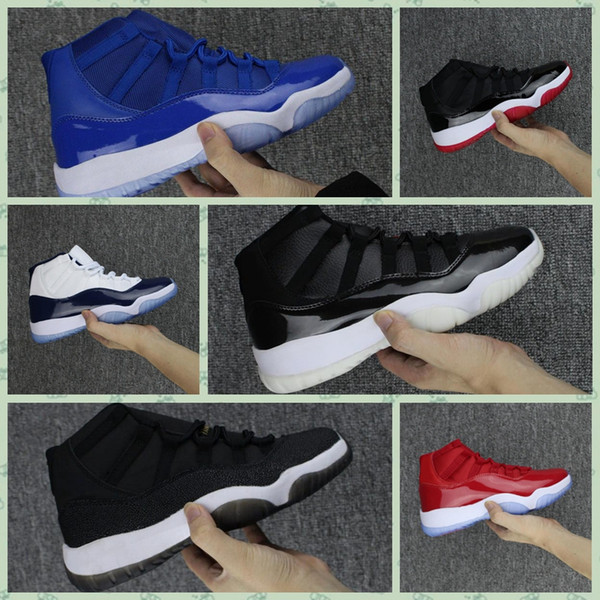 J011HA 11 Space Jam Bred+ Number 45 new High Concord outdoor Shoes Men Women shoes 11s red Navy Gamma Blue 36-46 Sneakerss