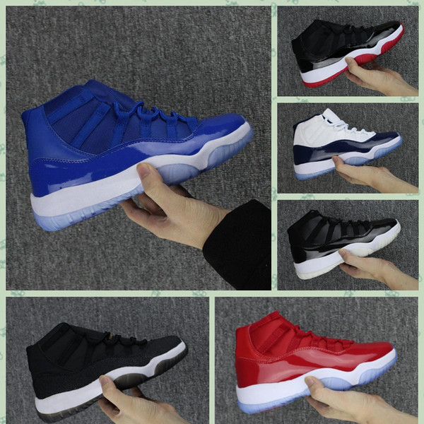 J011HA 2019 Bred 11 Concord High 45 XI 11s Cap and Gown Men outdoor Shoes PRM Heiress Space Jams women mens sports Sneakers36-46