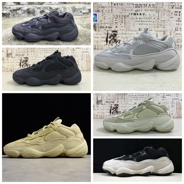 AAYEE50c hot sale cheap Men Women Sports outdoors shoes 500 Kanye West Blush Desert Rat yung 500S Moon Official Luxury designer running