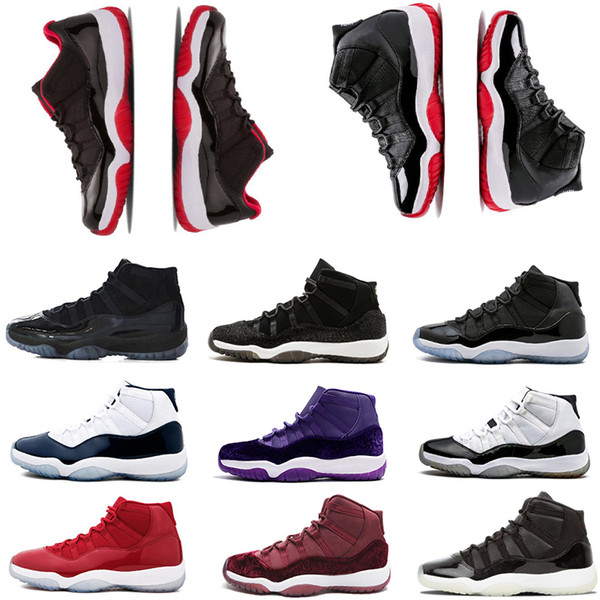 Brand basketball shoes 11s XI mens womens sneakers Bred High Low 72-10 platinum tint 11 Designer Trainers Concord High 23 45 sport shoes