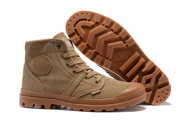 HOT sale PALLADIUM Pallabrouse Men High-top Army Military Ankle boots Canvas Sneakers 270 Casual Shoes Man Anti-Slip Shoes 35-45