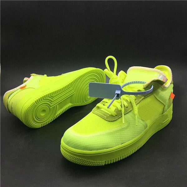 19ss New Release Air Force One Low Running Shoes Upper Hot Black White Green Mens Women Limited Edition Fashion Designer Casual Shoes