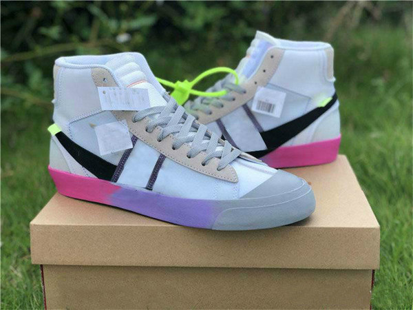 2018 Release Blazer Mid Wolf Grey Serena Ten Queen Sneakers TOP Cool Grey-Pure Platinum-Volt Sports Running Shoes With Box AA3832-002