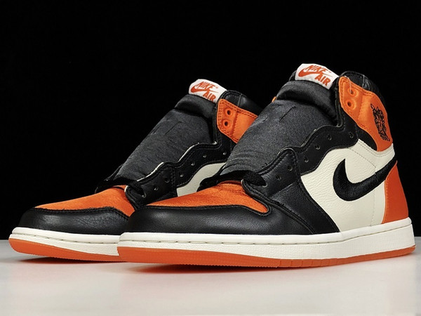 19SS INS Hot High Quality 1s Bred Leather Casual Basketball Boots Originals 1S Yellow Athletic Shoes 1OG Bred basketball shoes