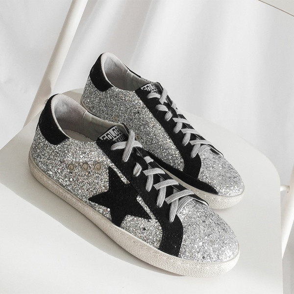 INS Golden old style sneakers Dirty shoes Genuine Leather Villous Dermis Casual Shoes Goose Women Luxury Superstar trainer IN stock
