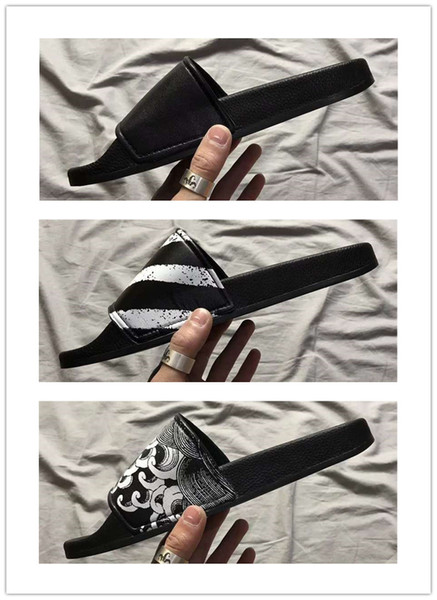 2019 O W Designer Flip Flops Women Slippers mens sandals Women designer Slippers Hip Hop Street Sandals Size 36-44