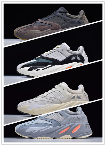 Designer sneaker Kanye West Wave Runner 700 Seankers Sports Running Shoes Men Women Solid Grey Chalk White Core Black Sport Shoes Size 36-45