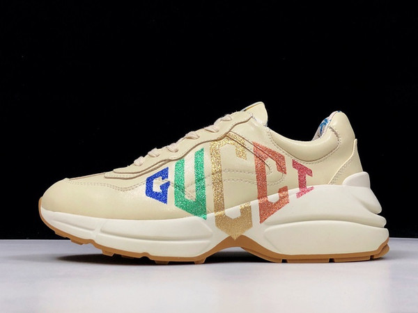 Casual Mens GG Shoes Fashion Sports Sneakers Designer Sneakers Male Vintage Print Apollo Leather Sneaker GC Casual Shoes Size 35-44