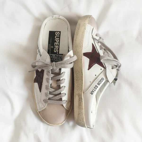 Hgd Golden Deluxe Brand leather ladies tennis oxford 270 shoes Genuine Leather Villous Dermis Goose Shoes sneakers boots 35-40