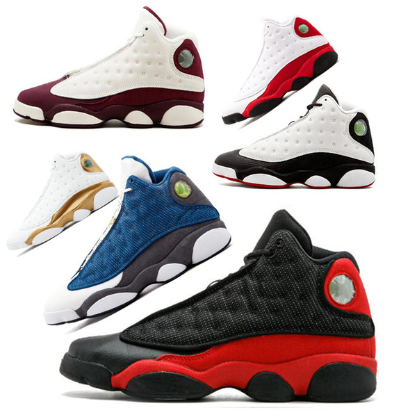 13 13s Mens Basketball Shoes Bred Chicago wheat XII Melo Class of 2002 Black Cat Altitude Brown CP3 home DMP 7-13