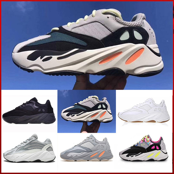 Kanye West 700 Wave Runner Running Shoes For Mens Womens 700s V2 Static Sports Sneakers Mauve Solid Grey Luxury Designer Shoes Size 36-46