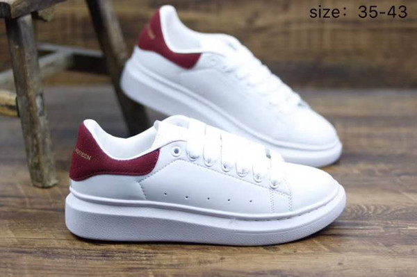 2019Mcqueens Luxury Shoes Designer Shoes increase Women Men Sneakers Casual Shoes Solid Colors Men Womens Sneakers Dress no box