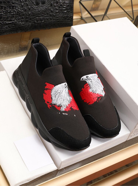 2019 spring and summer new designer black animal top brand breathable men shoes fashion luxury wild casual shoes high quality men shoes