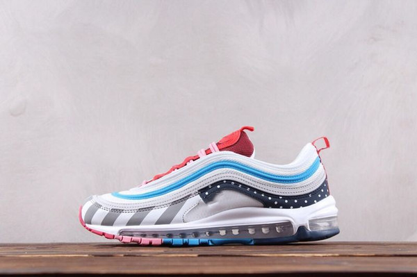 2018 Piet 1 white rainbow park Dutch designer fashion casual shoes joint stitching contrast color stitching retro running shoes