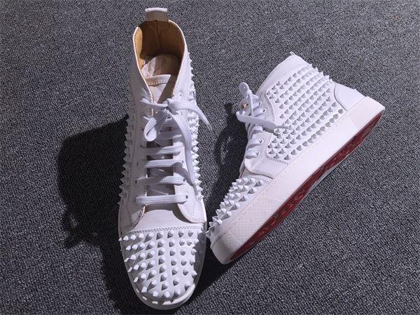 2019 Designer Sneakers Black Low Cut Spikes Flats Shoes Famous Red Bottom For Men And Women Leather Sneakers Party Fashion Designer Shoes