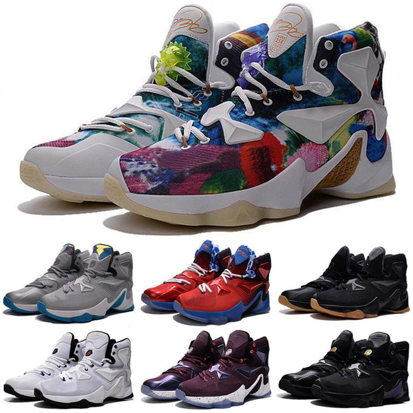 Cheap new Mens Lebron 13 XIII South Beach What The Outdoor shoes Blue Black Gold BHM Christmas Easter Halloween James 23