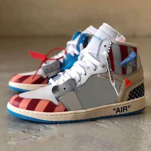 Best Quality Piet Parra x Jumpman 1 UNC Outdoor shoes Powder Blue White Outdoor Sport shoes Men Women shoes 36-47