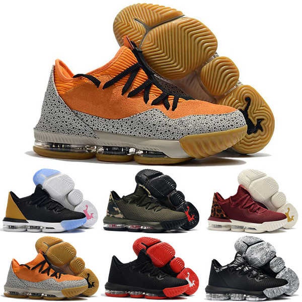 Lebron 16 Low Soundtrack Black Multicolor-White Red Men Outdoor Sports Shoes James 16 Safari CAMO Mens Designer Sports Trainers