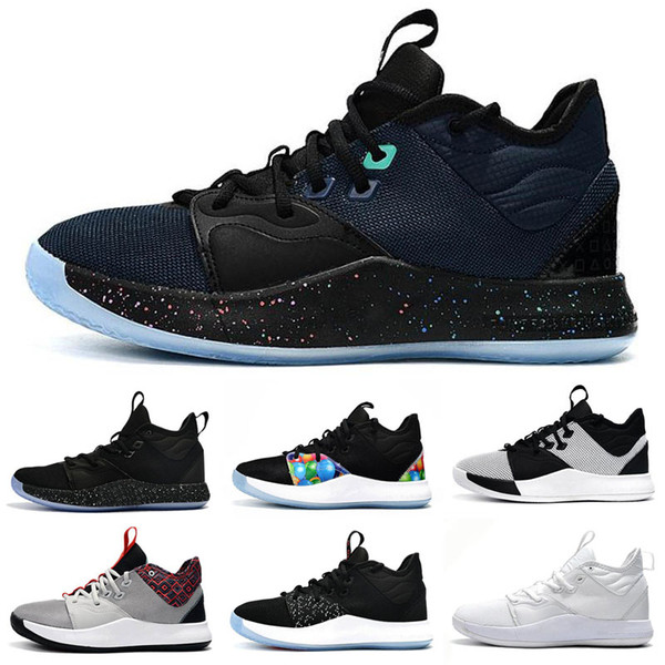 2019 Paul 3 George BHM Black History Month Collection Mens Basketball Shoes PG 3 Pure Platinum Metallic Gold Men Designer Sneakers Size 7-12