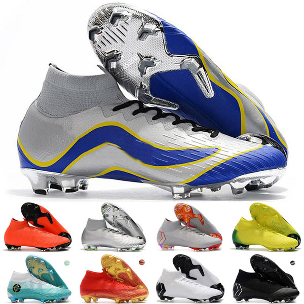 Mercurial Superfly VI 360 Elite FG Soccer Shoes Black Lux Neymar 12 Soccer Cleats Game Over C Ronaldo Superfly CR7 Football Boots Size 38-46