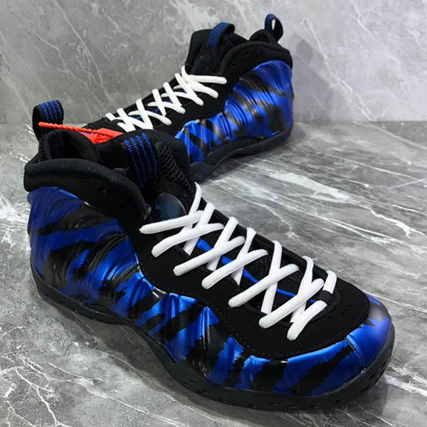 2019 New Arrival Foam Jumpman One QS Memphis Tigers Men Outdoor Shoes Penny Hardaway Blue Foams Mens Designer Sneakers Size 40-47