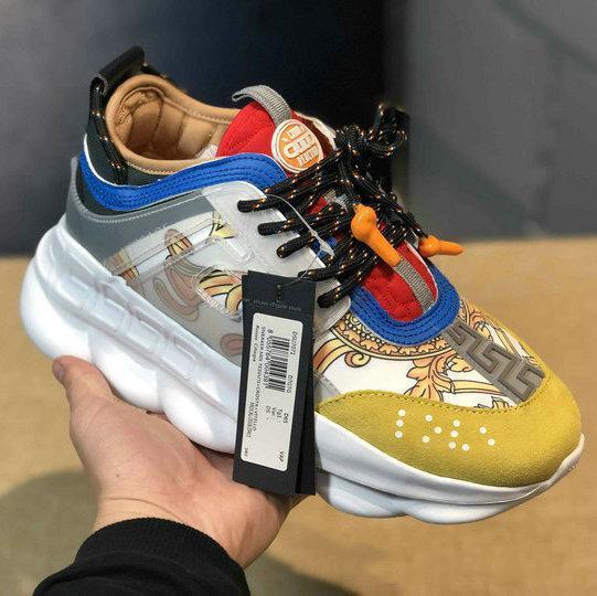 Top Quality Chain Reaction Luxury Designer Shoes Mens Womens 2019 New Fashion District Medusa LUX Chaussures De Homme Femme Size 36-45