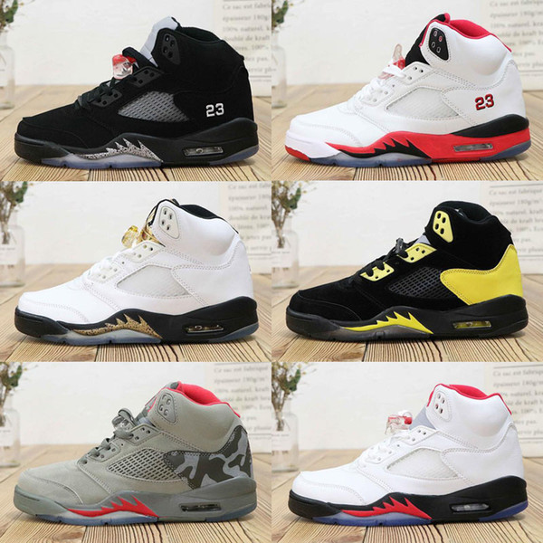 2019 Newest Jumpman 5 Wings 75 Paris Camo Premium Heiress Metallic Field Mens Outdoor Shoes Most Popular 5s Designer Sneakers SIZE 40-47