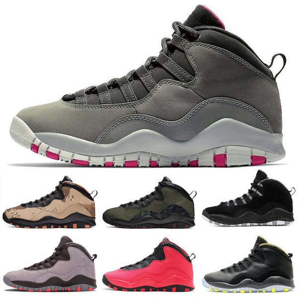 Jumpman 10 10s mens Outdoor shoes Desert Camo TINKER Cement Class of 2006 Westbrook Cool Grey I'm back men designer sports sneakers 7-13