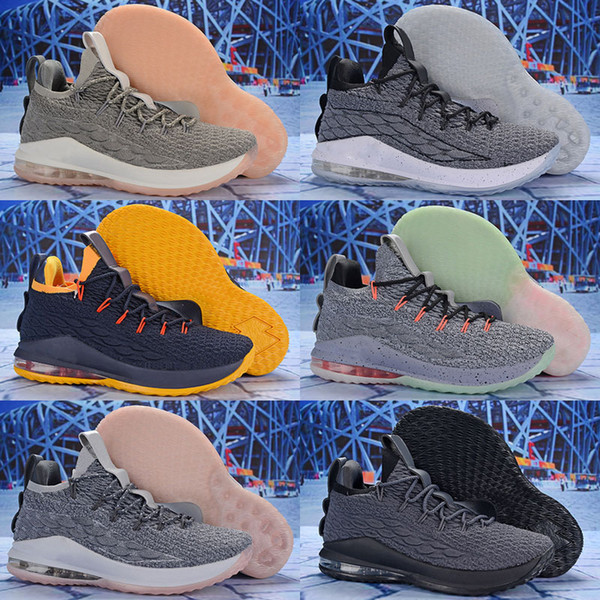 Hot Sale Lebron James XV 15 Low Star Wolf Grey Pink Home Mens Outdoor shoes Sports Top quality Cheap 15s Zapatilla Sneakers 40-46
