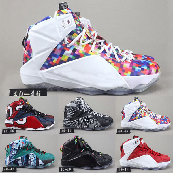 Hot Sale What the Lebron 12 P.S ELITE XII BHM Rainbow Sports Outdoor Shoes 12s Men Walking Jogging Sneakers Size 40-46