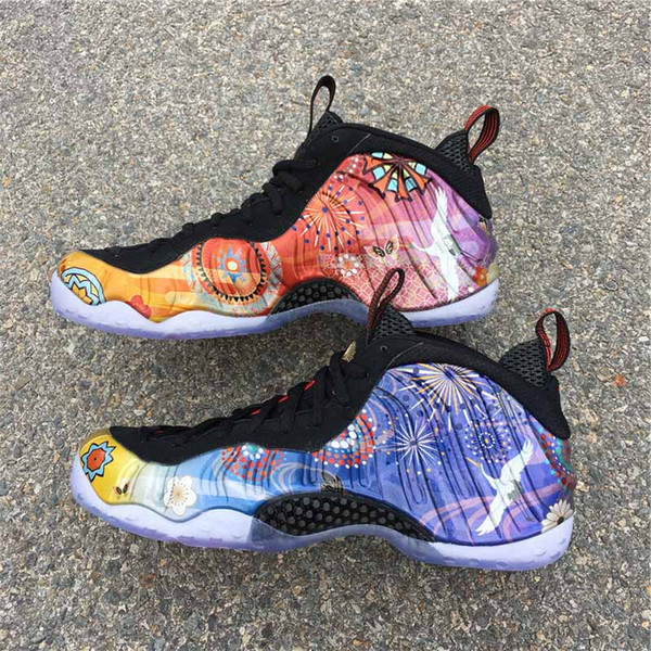 2019 Designer Penny Hardaway Foam Jumpman One Abalone CNY Chinese New Year Outdoor Shoes Foams for Good quality Mens Sneakers Size 7-13
