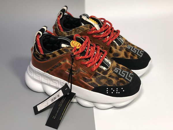 2019 New Chain Reaction Sneaker Designer trainers 2 Chainz men women All Black White chain linked luxury designer fashion shoes