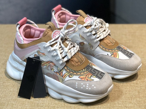 New CHAIN REACTION Love Sneaker Women Men Yellow Triple Black ght Weight Chain Linked Designer Fashion Luxury Outdoor Shoes