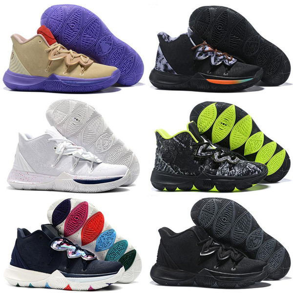 2019 Kyrie Taco Black Magic Sky star Mens Outdoor Shoes Chaussures 5s 5 Men Rainbow Black White Sports Sneakers Size US 7-12