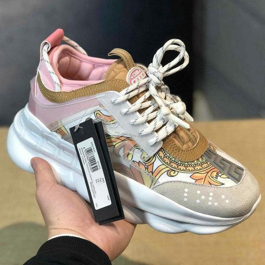 2019 Designer Sneakers Chain Reaction Fashion Flat Outdoor Shoes Trainer Lightweight Link-Embossed Sole Size 36-45