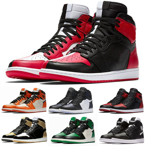 wholesale 2019 new realese with Quality New Jumpman 1 red Powder Blue UNC men and women Outdoor Shoes WHITE Sport Sneakers