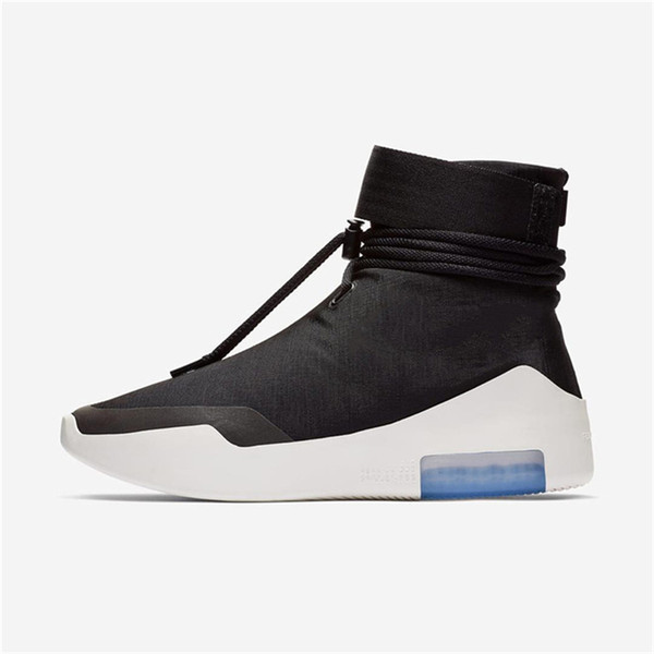 2018 Release Authentic Air Fear of God 1 Boots Light Bone Grey Black Zoom 1S Men Basketball Shoes AR4237-002 Sneakers With Original Box