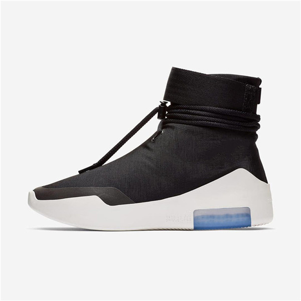 2018 Authentic Air Fear of God 1 Boots Light Bone Grey Black Zoom 1S Men Basketball Shoes AR4237-001 AR4237-002 Sports Sneakers With Box