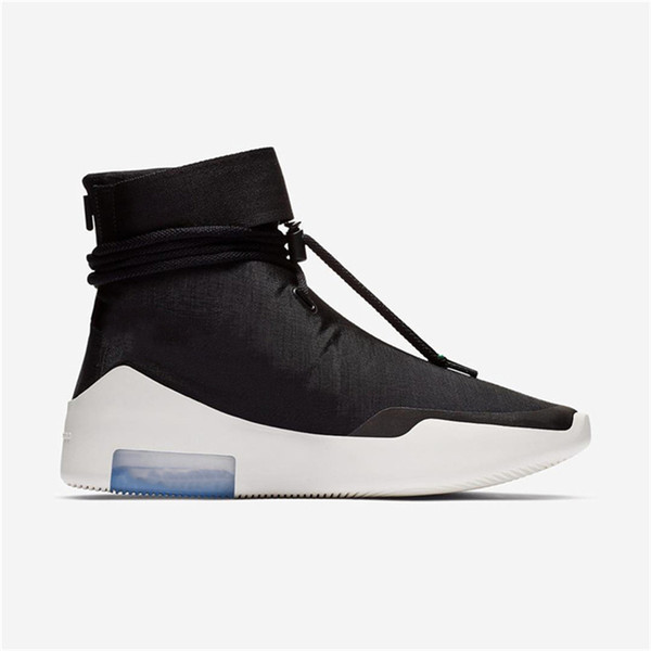 2018 Authentic Air Fear of God 1 Boots Light Bone Grey Black Zoom 1S Men Basketball Shoes AR4237-001 Men Outdoor Sports Sneakers With Box